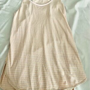 Lululemon Athletica Cream and Tan Striped Dress